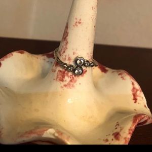 Rhinestone sterling silver ring